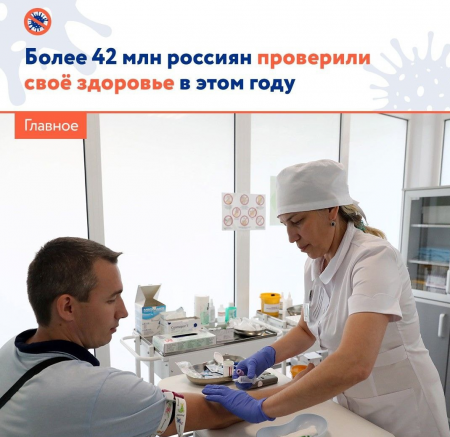 Более 42 миллионов россиян проверили свое здоровье в этом году